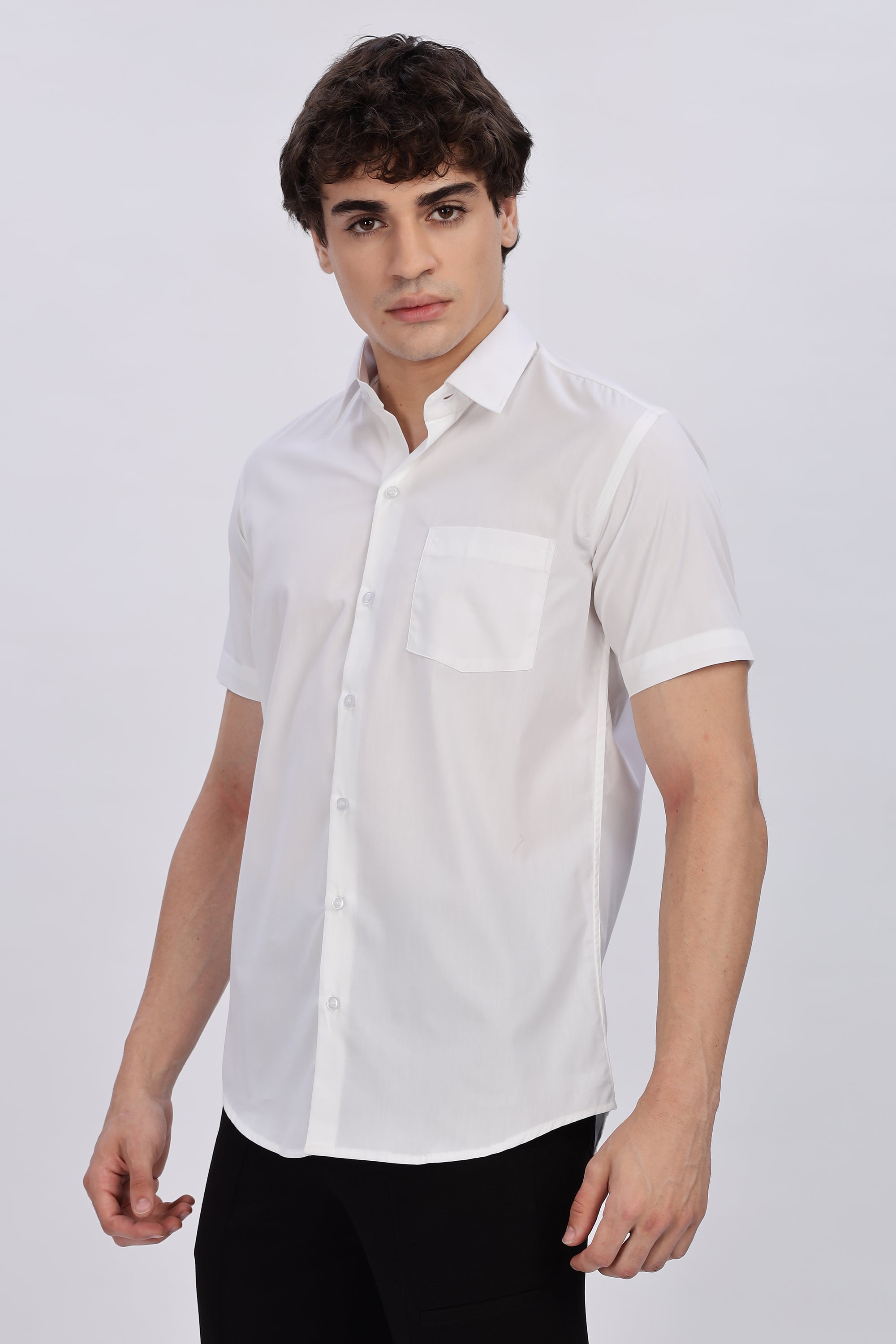 Stain - Free Half Sleeve White Shirt™