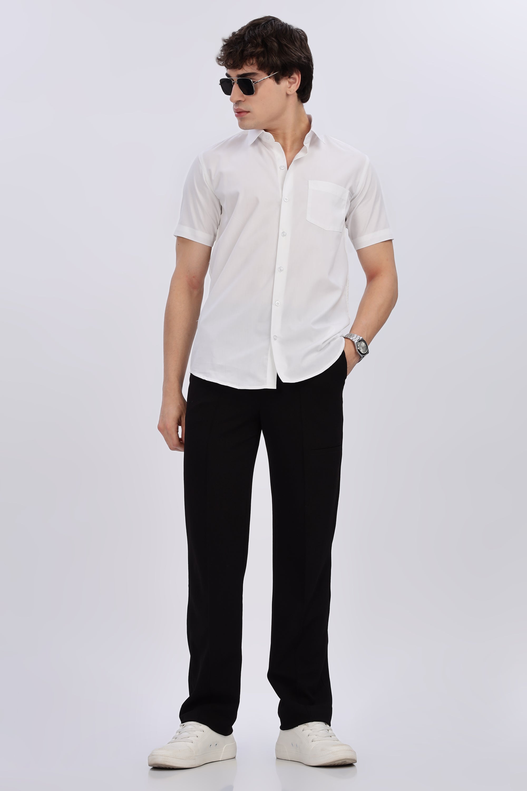 Stain - Free Half Sleeve White Shirt™