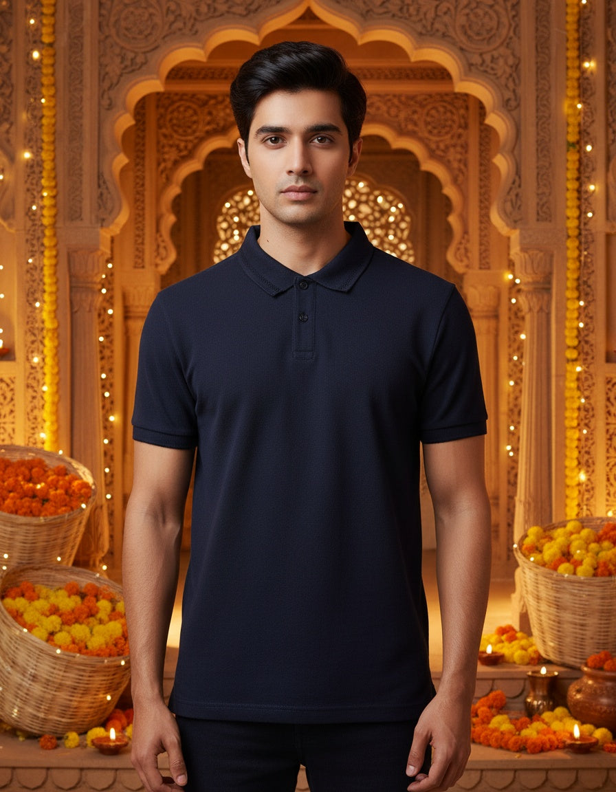 Solid Navy - Polo Tshirt