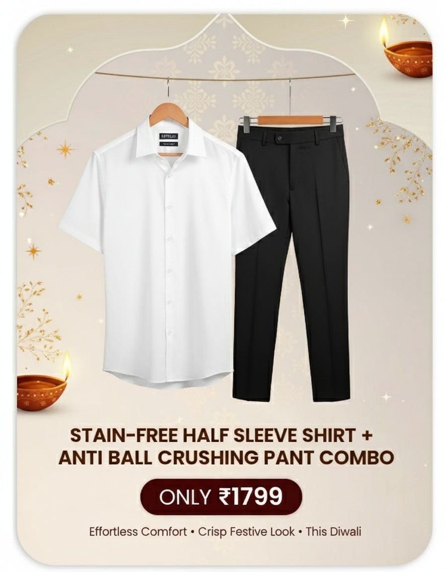 Stain-Free Shirt (Half Sleeve) + Anti-Ball Crushing Pant Combo