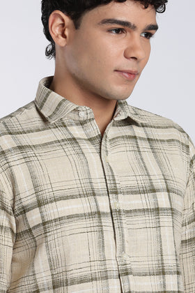 Sage Green Checked Stain-Free Flannel Shirt