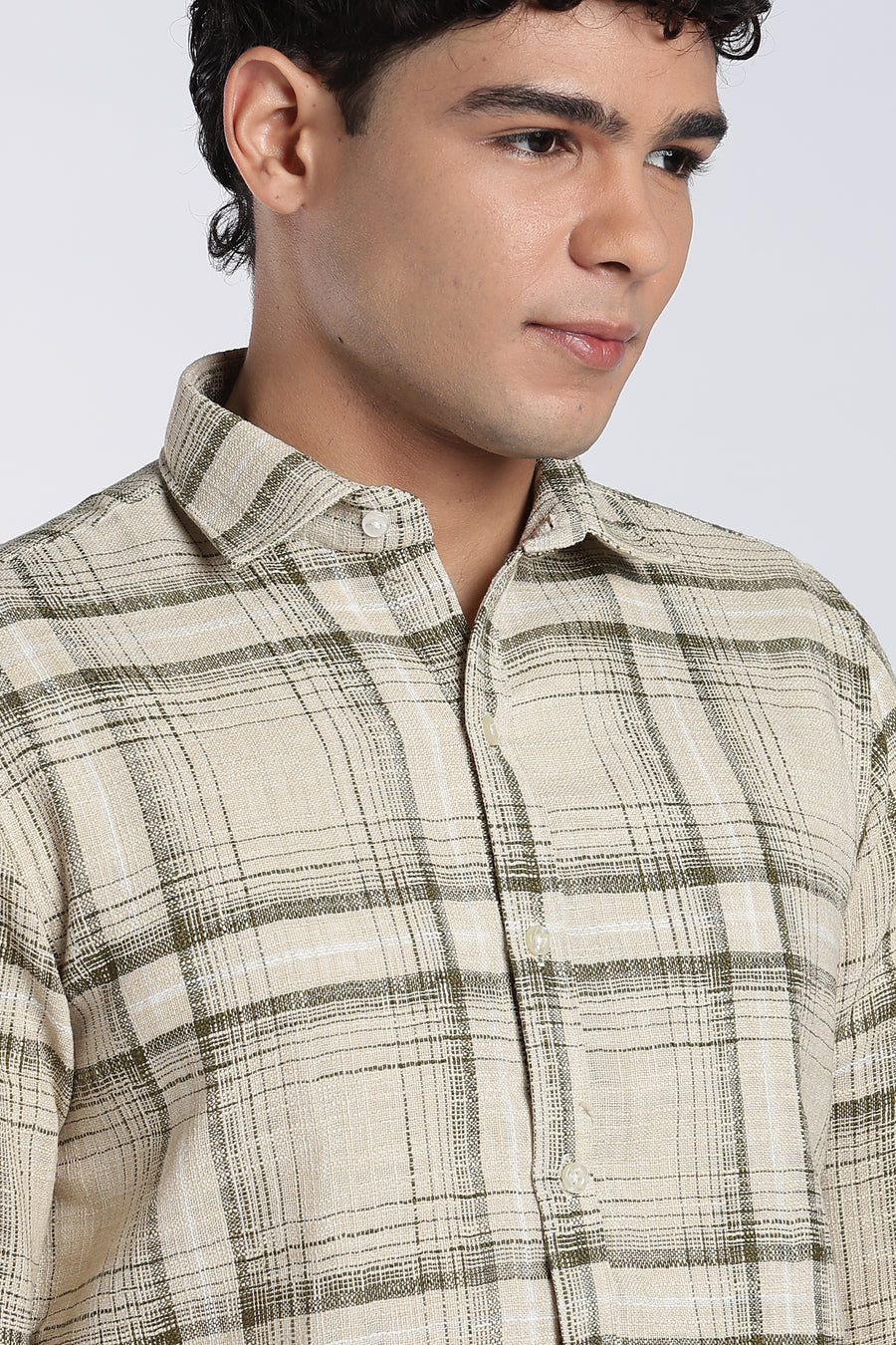 Sage Green Checked Stain-Free Flannel Shirt