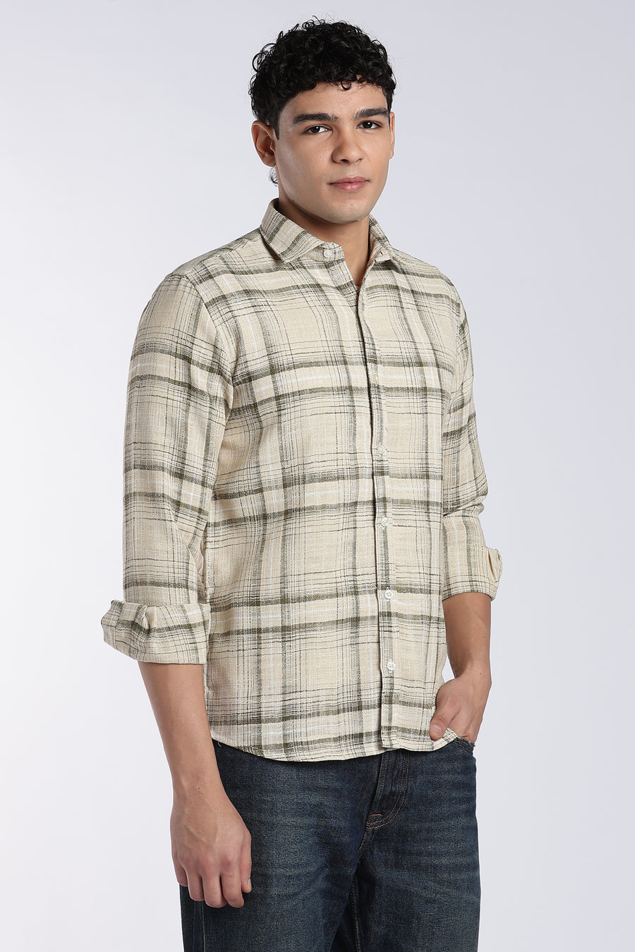 Sage Green Checked Stain-Free Flannel Shirt