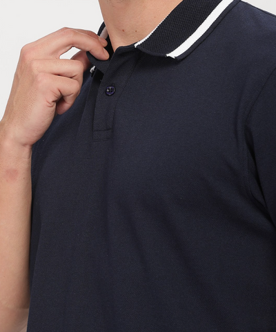 White Bleeds Navy - Polo Tshirt