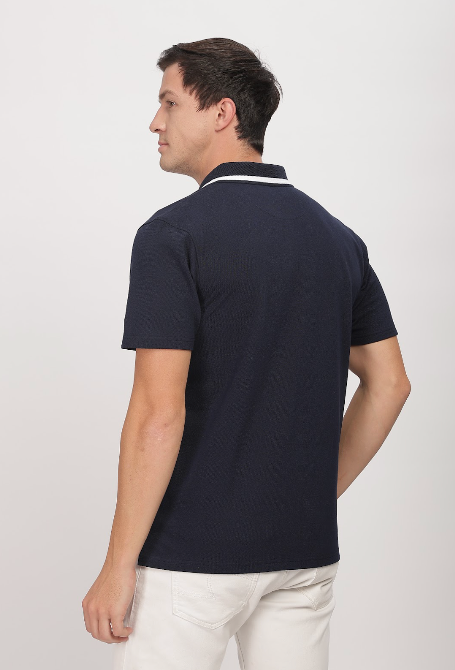 White Bleeds Navy - Polo Tshirt