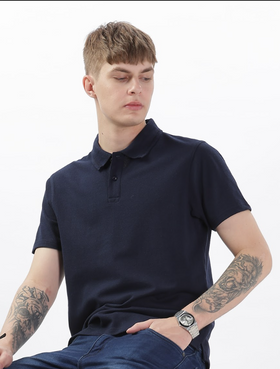 Solid Navy - Polo Tshirt