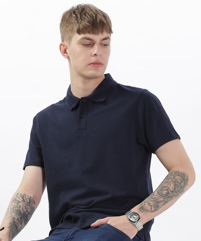 Solid Navy - Polo Tshirt