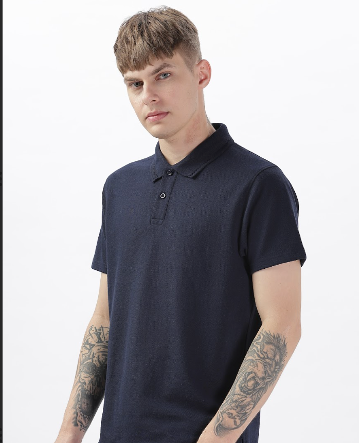 Solid Navy - Polo Tshirt