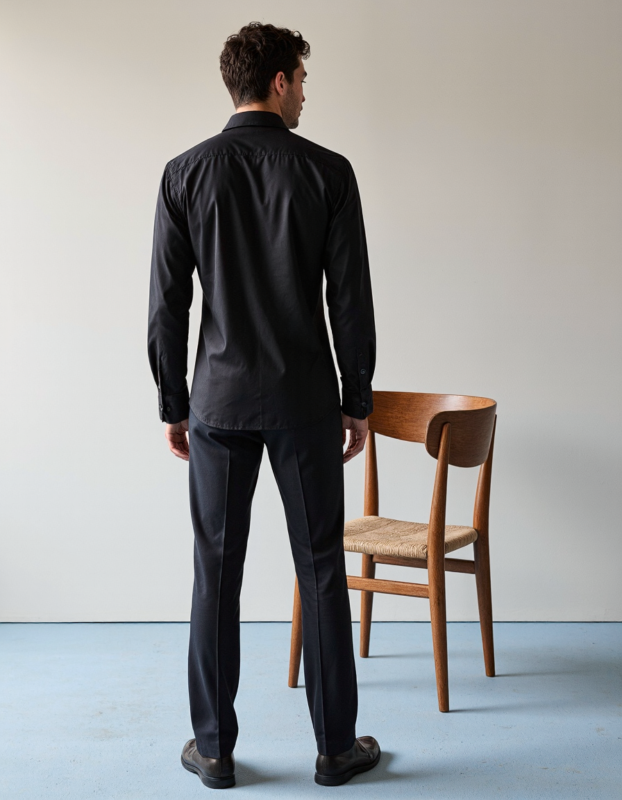 Fade-Free Black Shirt & Stain-Free Dhoti with Gold Zari Combo