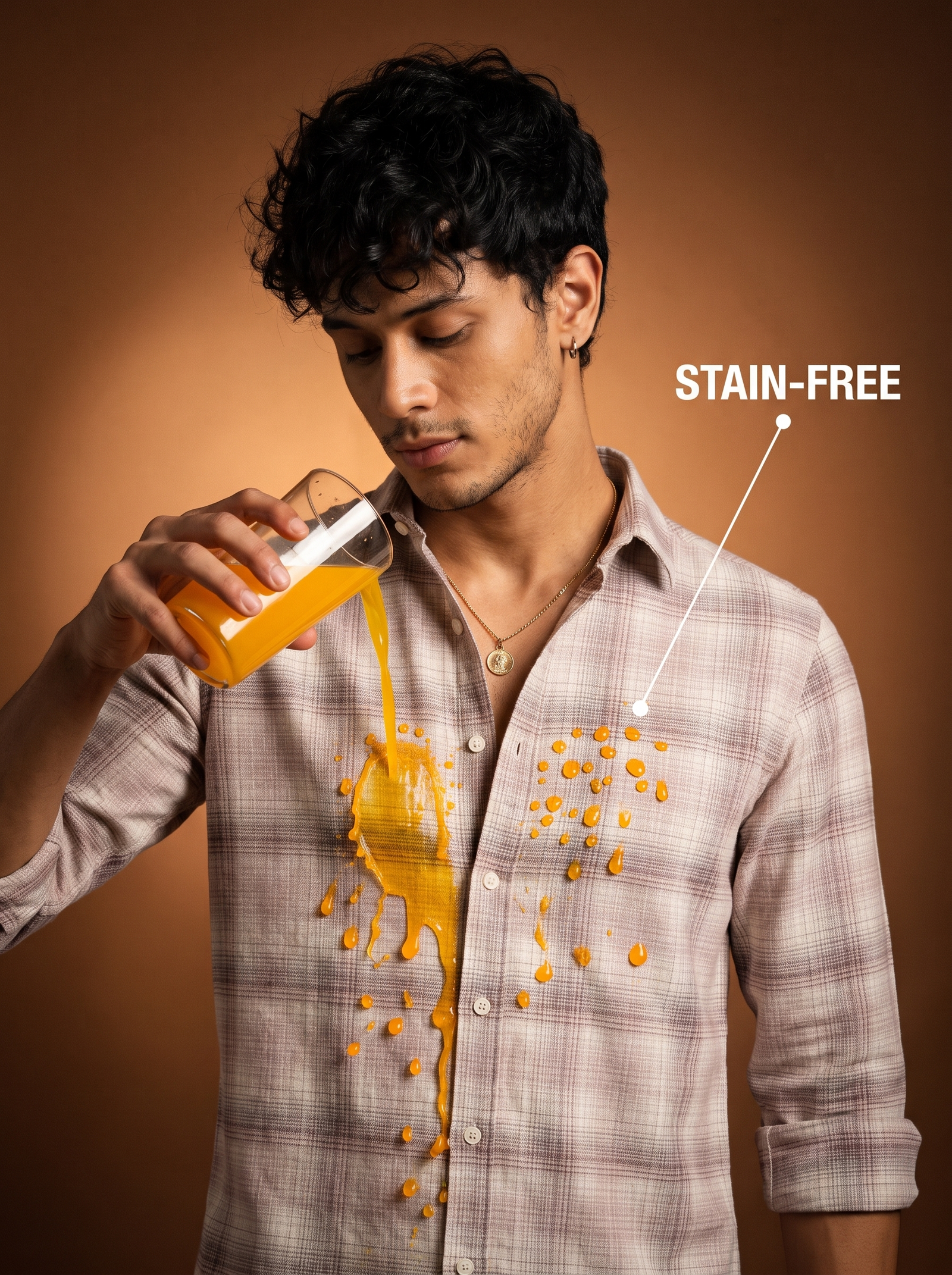 Legar Pink Checked Stain - Free Shirt
