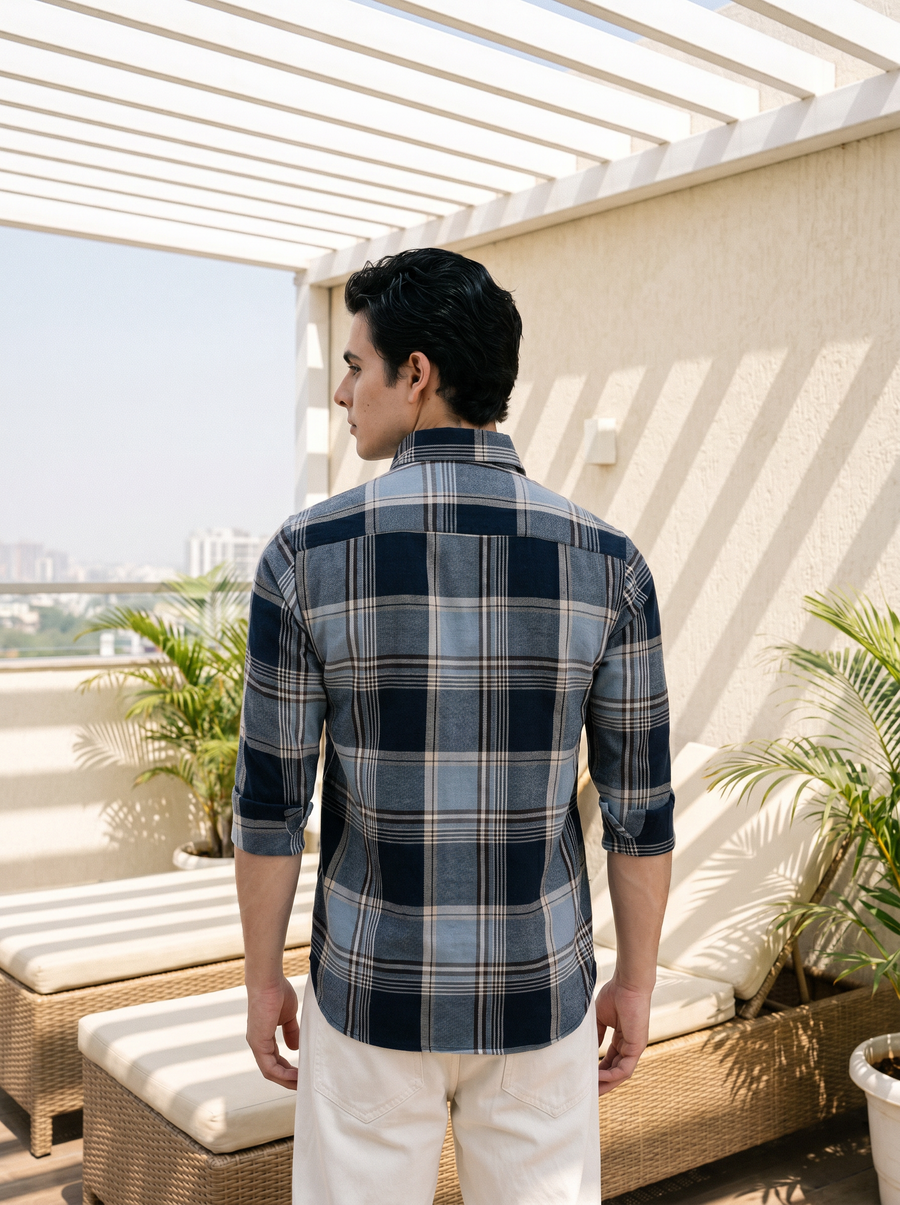 Brushed Blue Stain - Free Flannel Shirt