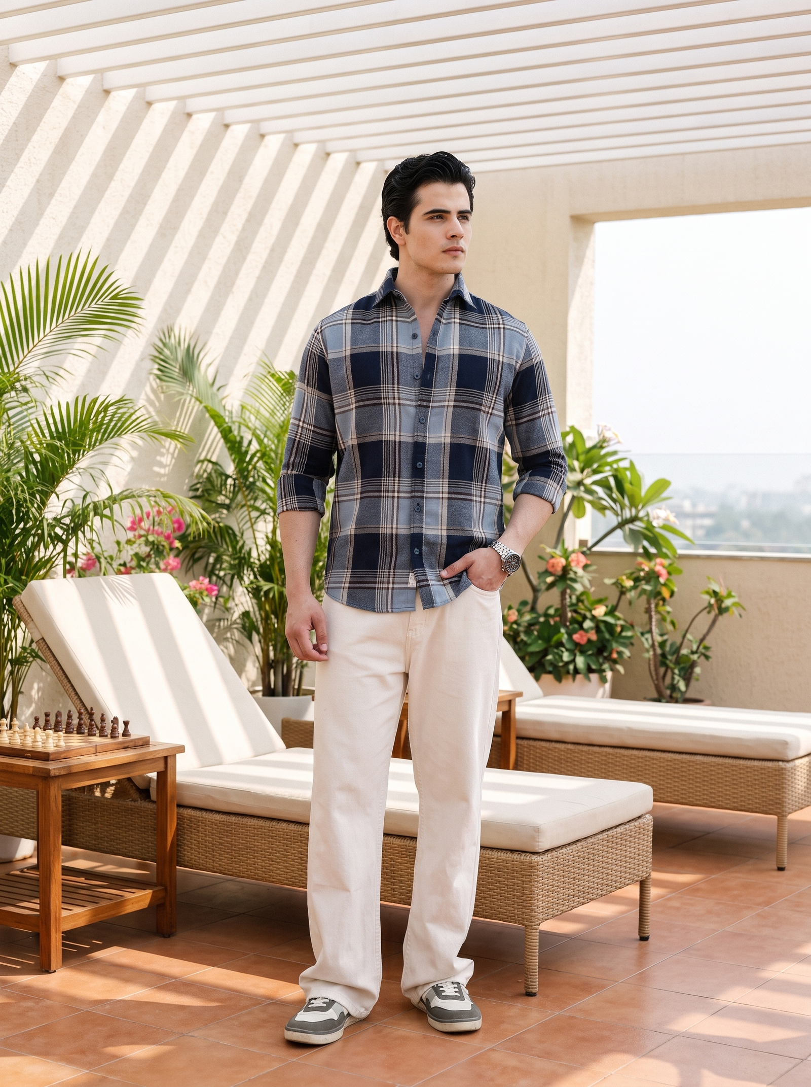 Brushed Blue Stain - Free Flannel Shirt