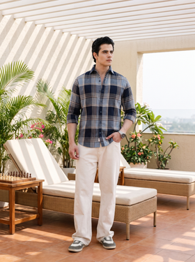 Brushed Blue Stain - Free Flannel Shirt