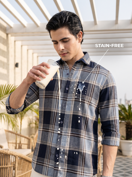 Brushed Blue Stain - Free Flannel Shirt