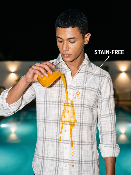 White Box Checked Stain - Free Flannel Shirt