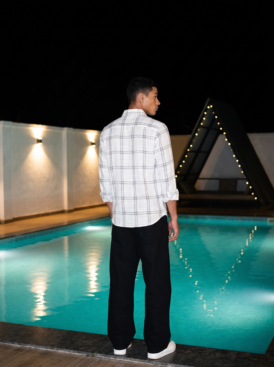White Box Checked Stain - Free Flannel Shirt