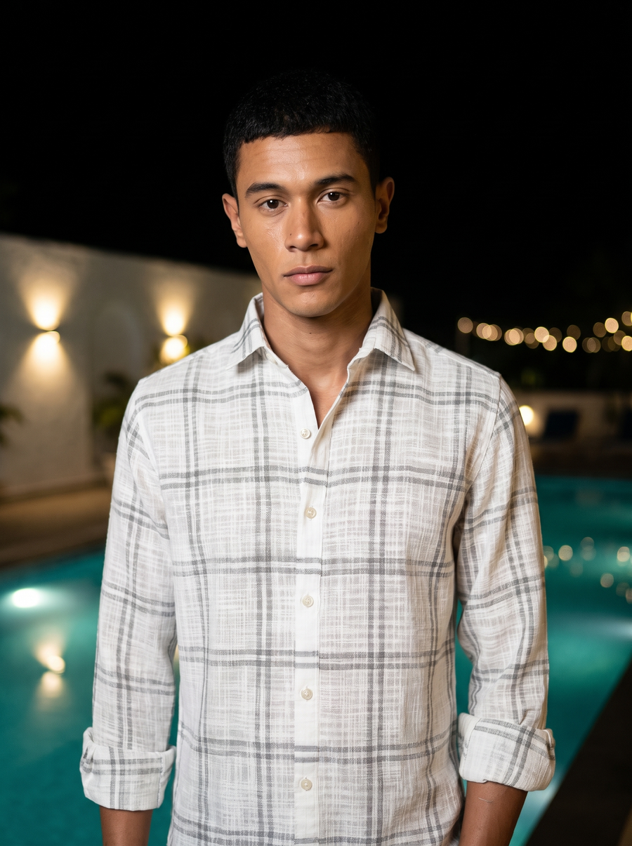 White Box Checked Stain - Free Flannel Shirt
