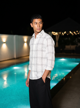 White Box Checked Stain - Free Flannel Shirt