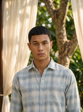 Blue Checked Stain - Free Flannel Shirt