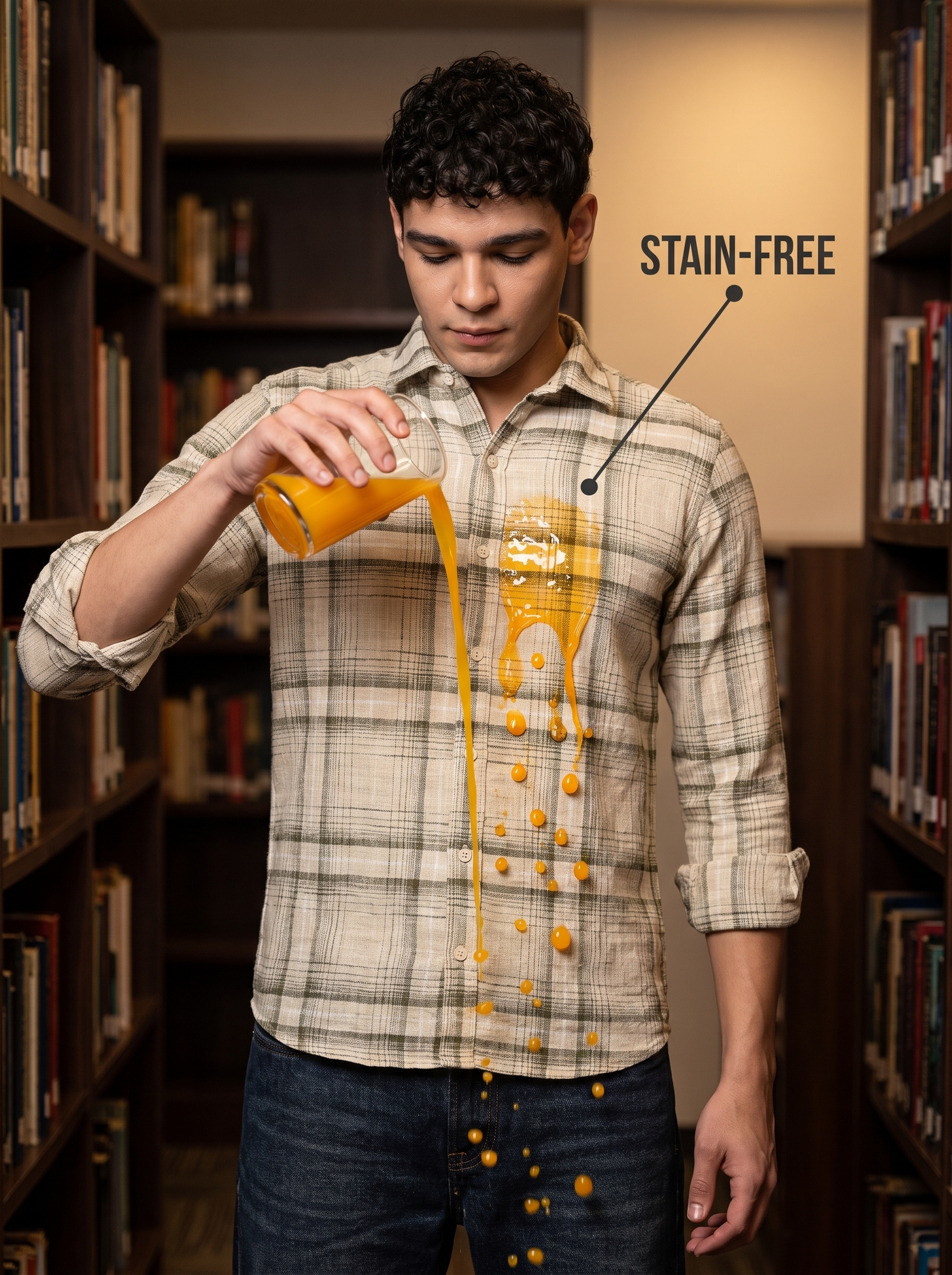 Sage Green Checked Stain-Free Flannel Shirt