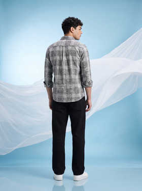 Grey Checked Stain-Free Flannel Shirt