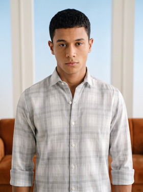 Air Grey Bamboo Linen Stain-Free Shirt