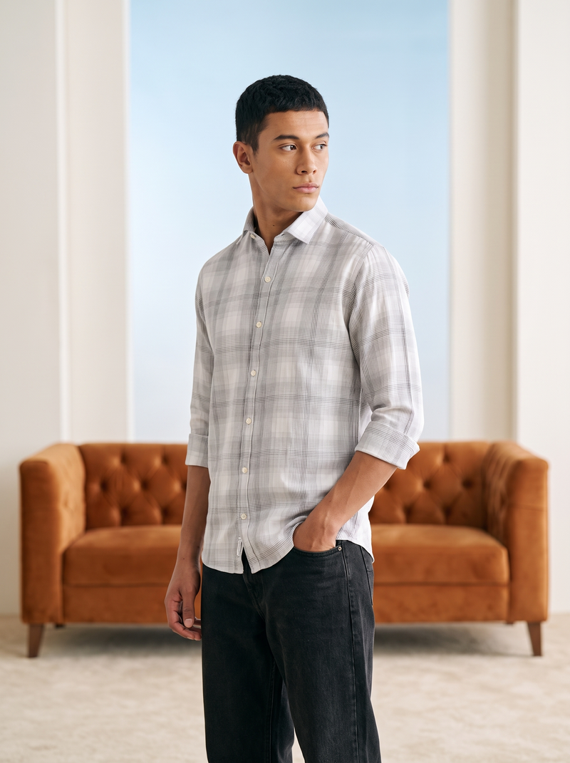 Air Grey Bamboo Linen Stain-Free Shirt