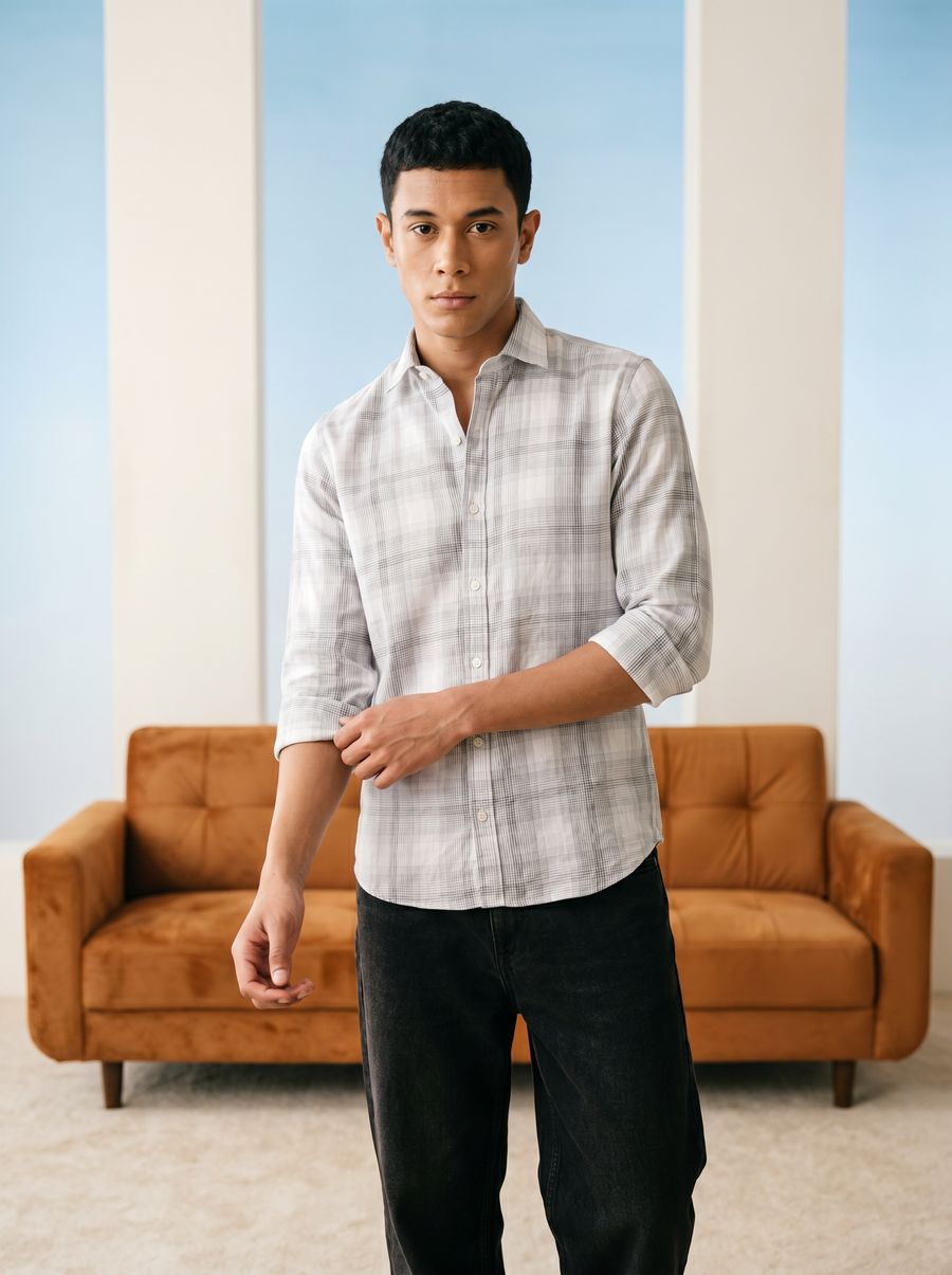 Air Grey Bamboo Linen Stain-Free Shirt