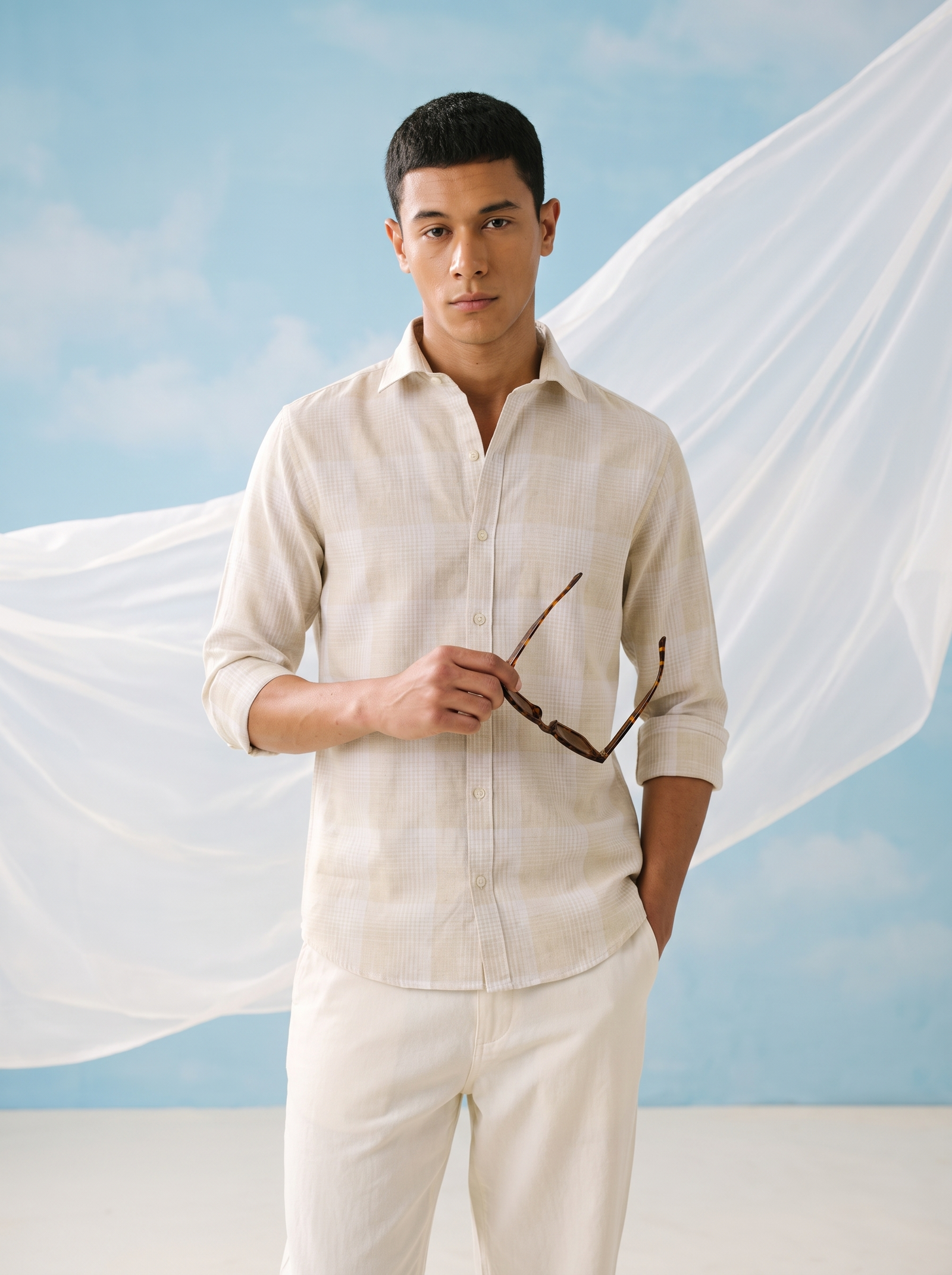Oat Bamboo Linen Stain Free Shirt