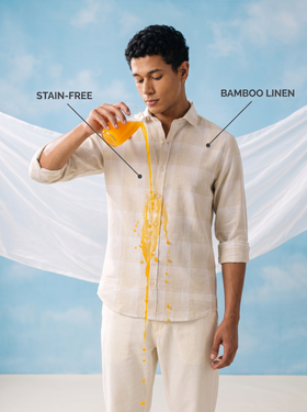 Oat Bamboo Linen Stain Free Shirt