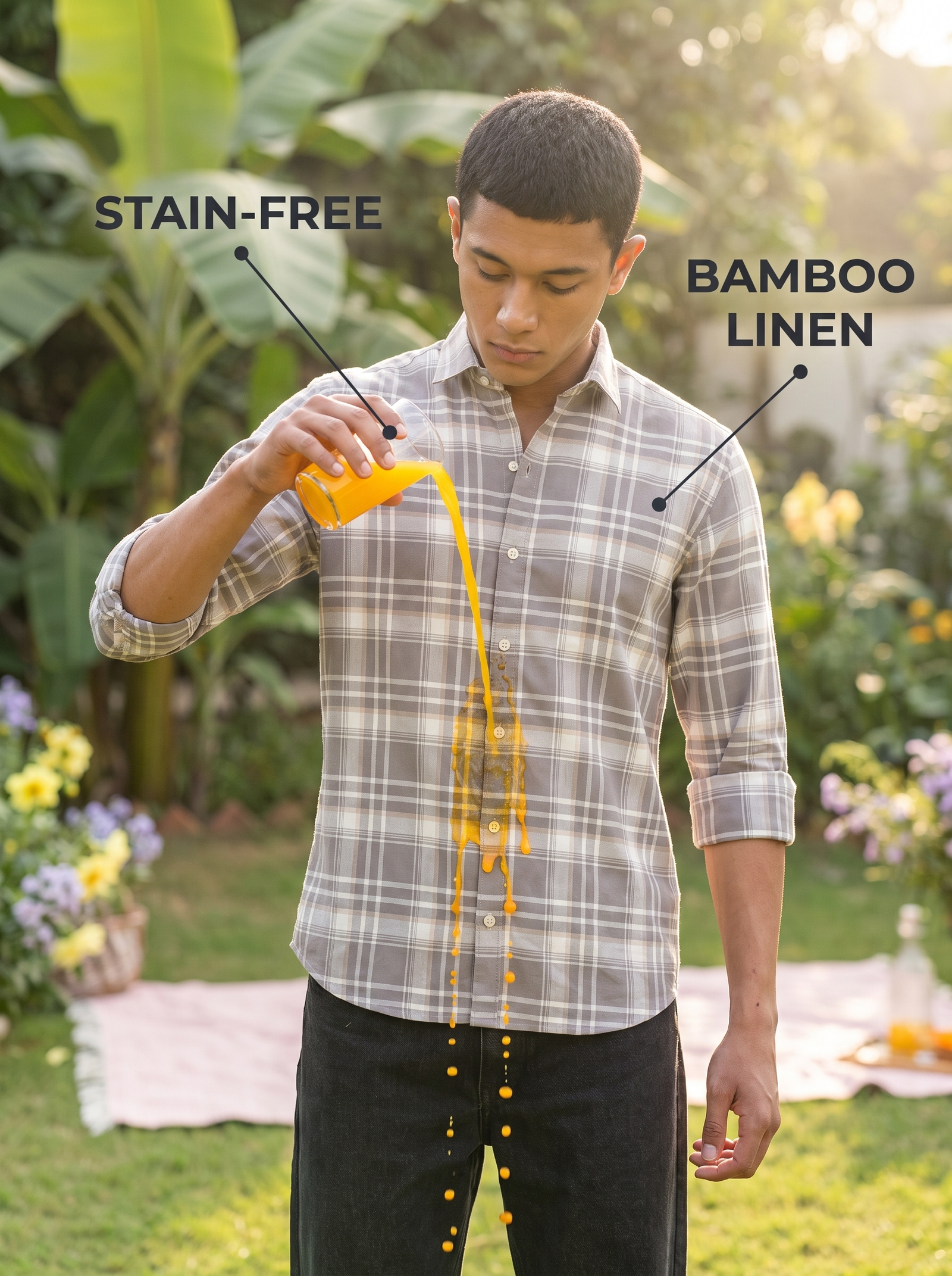 Mocha Grove Bamboo Linen Stain-Free Shirt