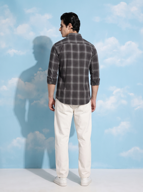 Charcoal Check Bamboo Linen Stain-Free Shirt