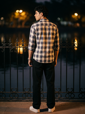 Brued Plaid Bamboo Linen Stain-Free Shirt