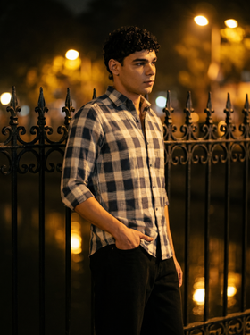 Brued Plaid Bamboo Linen Stain-Free Shirt