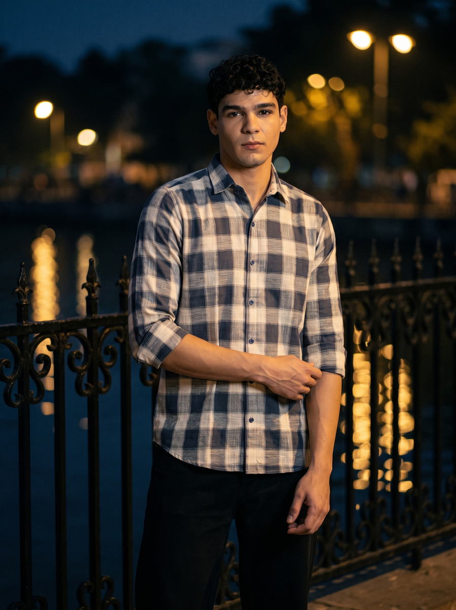 Brued Plaid Bamboo Linen Stain-Free Shirt
