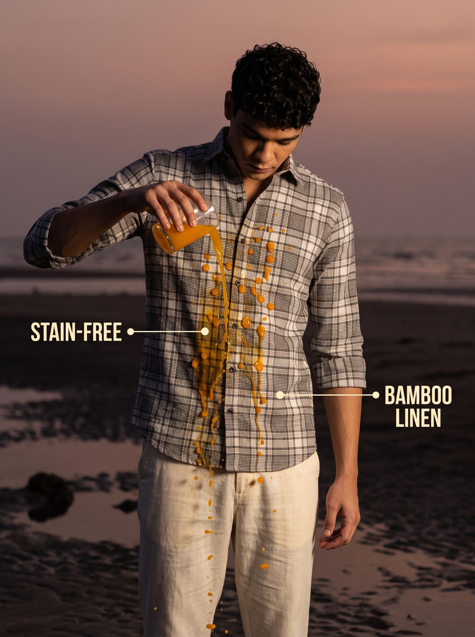 Smoke Grey Bamboo Linen Stain-Free Shirt
