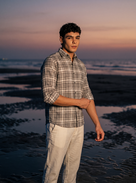 Smoke Grey Bamboo Linen Stain-Free Shirt