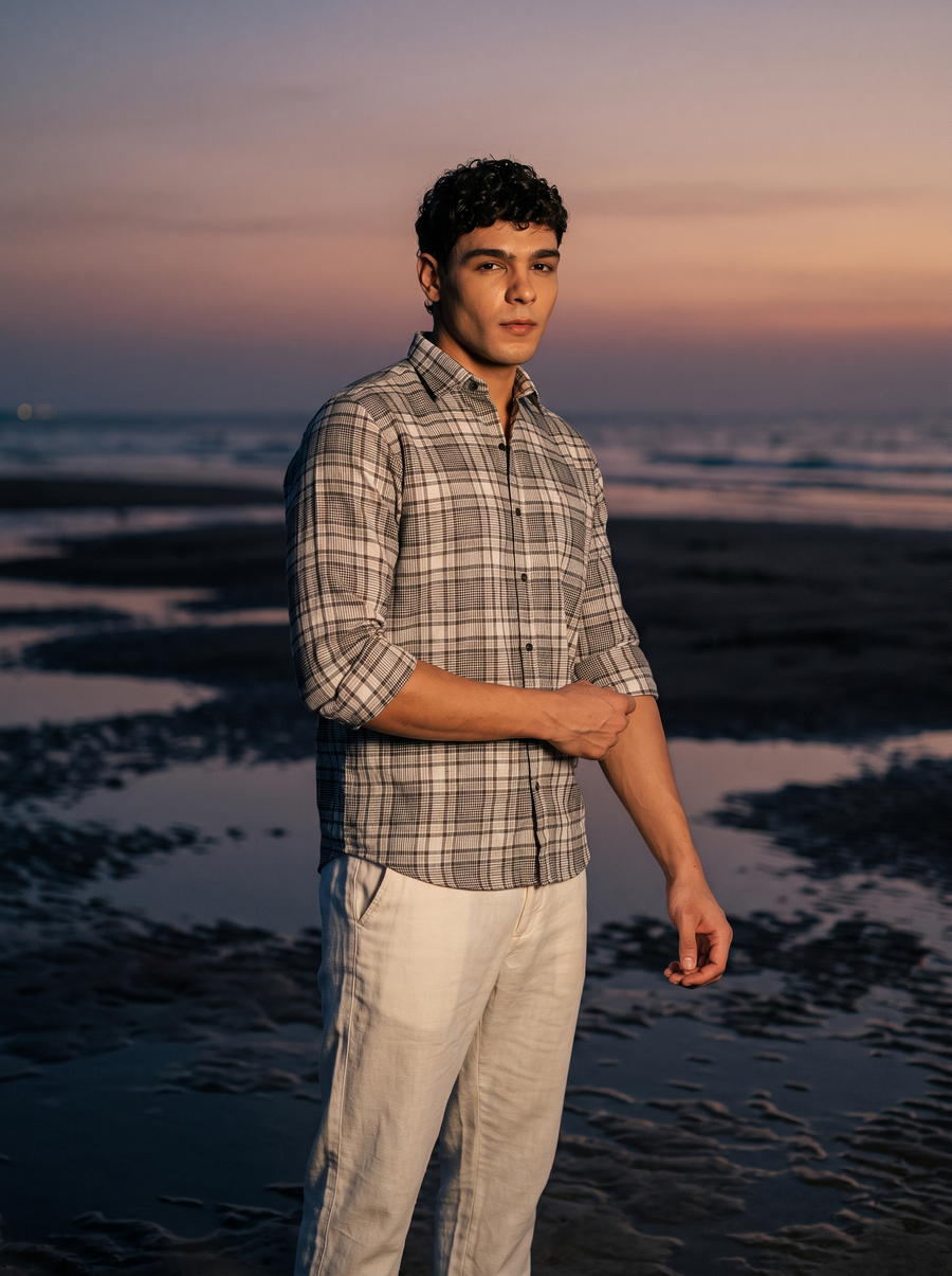 Smoke Grey Bamboo Linen Stain-Free Shirt