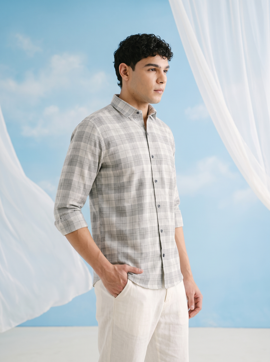 Silver Slate Bamboo Linen Stain-Free Shirt