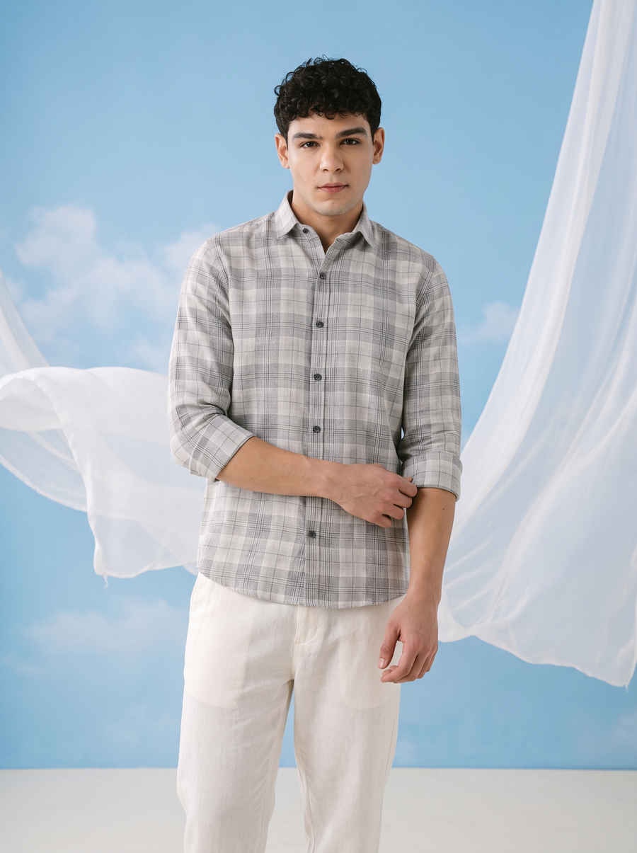 Silver Slate Bamboo Linen Stain-Free Shirt