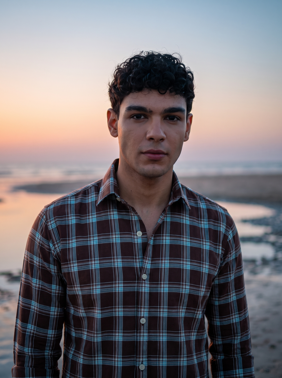 Dark Earth Checked Bamboo Linen Stain-Free Shirt