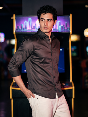 Espresso Grey Satin Stain-Free Shirt