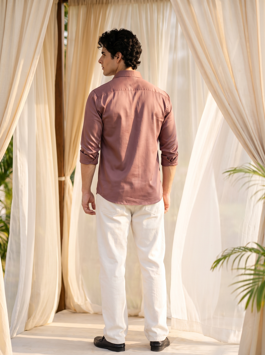 Smoked Rose Satin Stain-Free Shirt