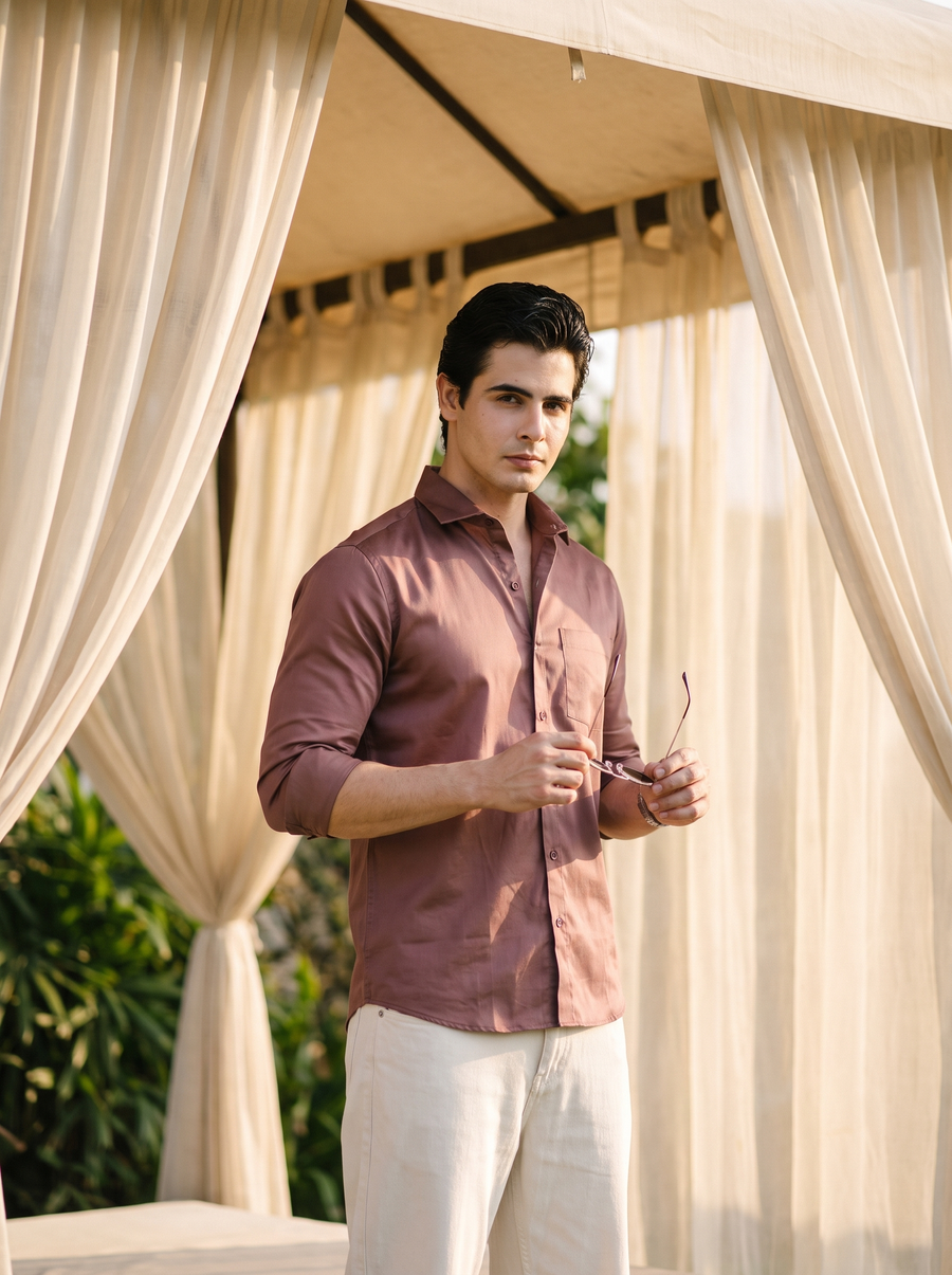 Smoked Rose Satin Stain-Free Shirt