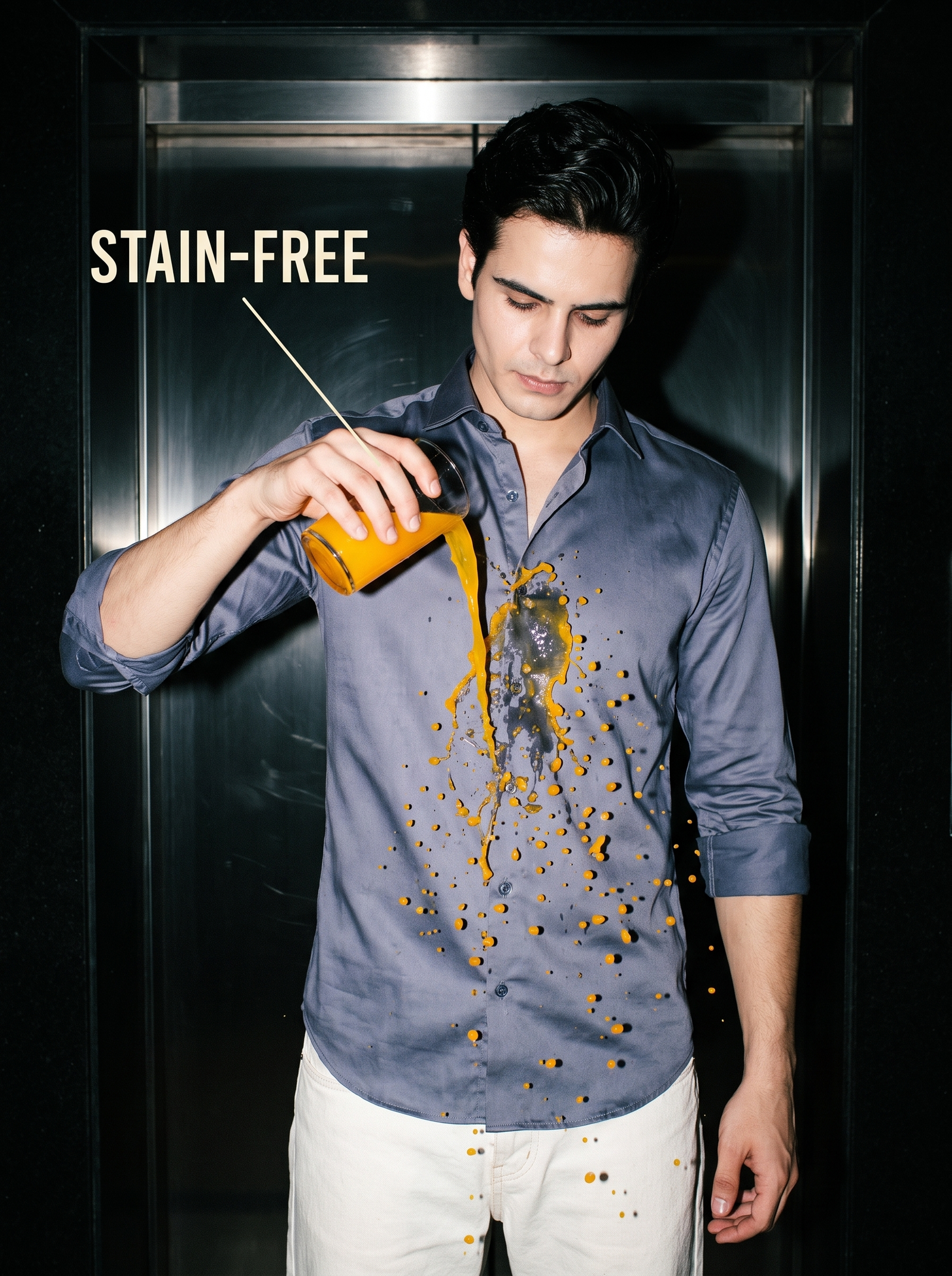 Urban Grey Satin Stain-Free Shirt