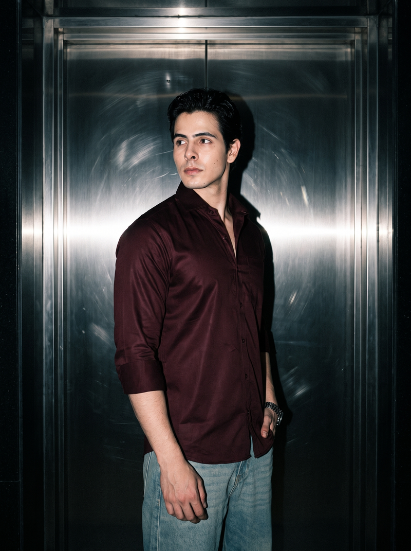 Tannin Maroon Satin Stain-Free Shirt