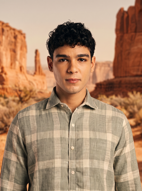 Creamy Green Checked Flannel Stain-Free Shirt