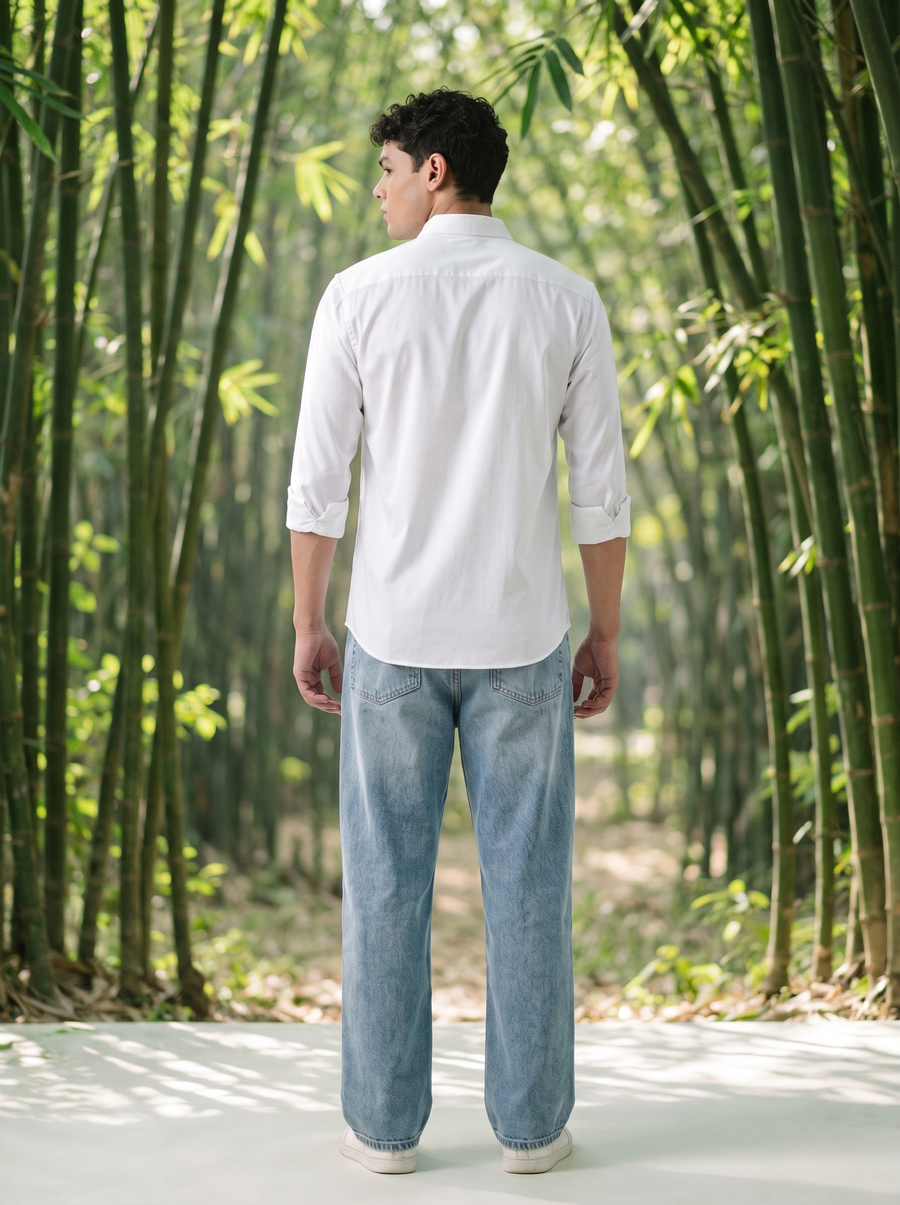Stain - Free Bamboo Cotton White Shirt™