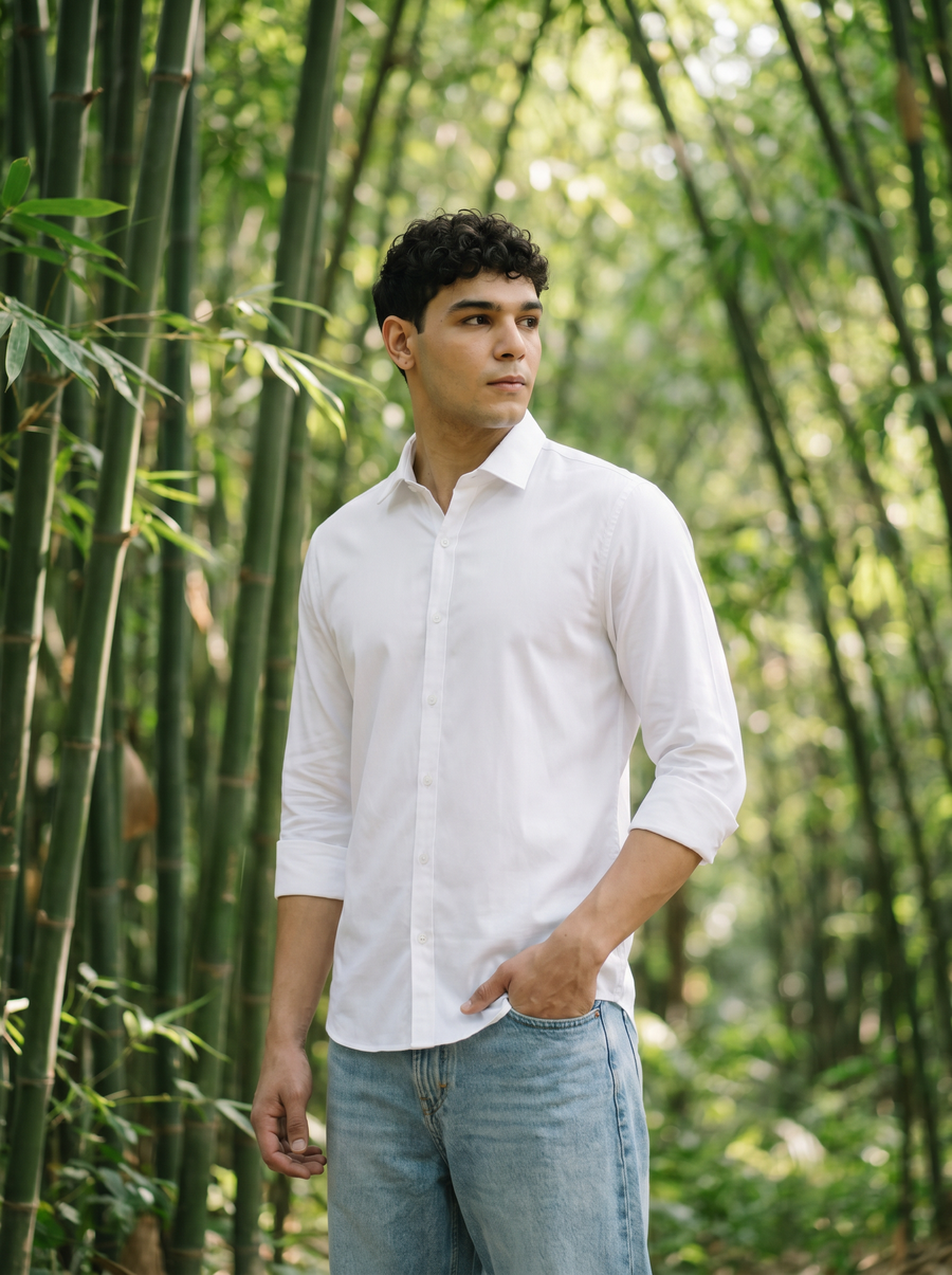 Stain - Free Bamboo Cotton White Shirt™