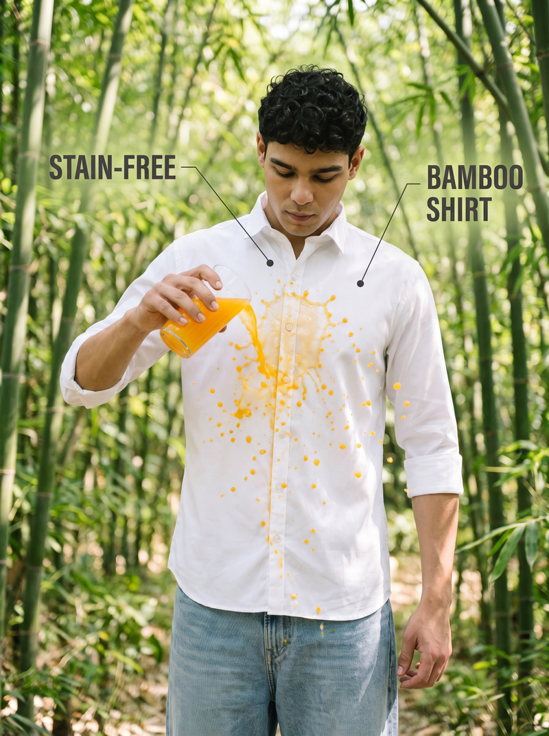 Stain - Free Bamboo Cotton White Shirt™